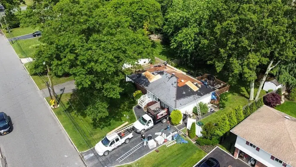 New residential roof installation on a Suffolk County home