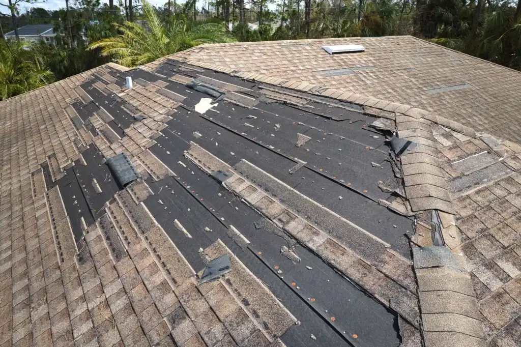Damaged shingles causing energy loss